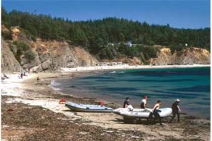 This image portrays Mendocino's Anchor Bay by California Diving News.
