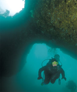This image portrays A Freak of Nature: Anacapa Island’s Underwater Arch  by California Diving News.